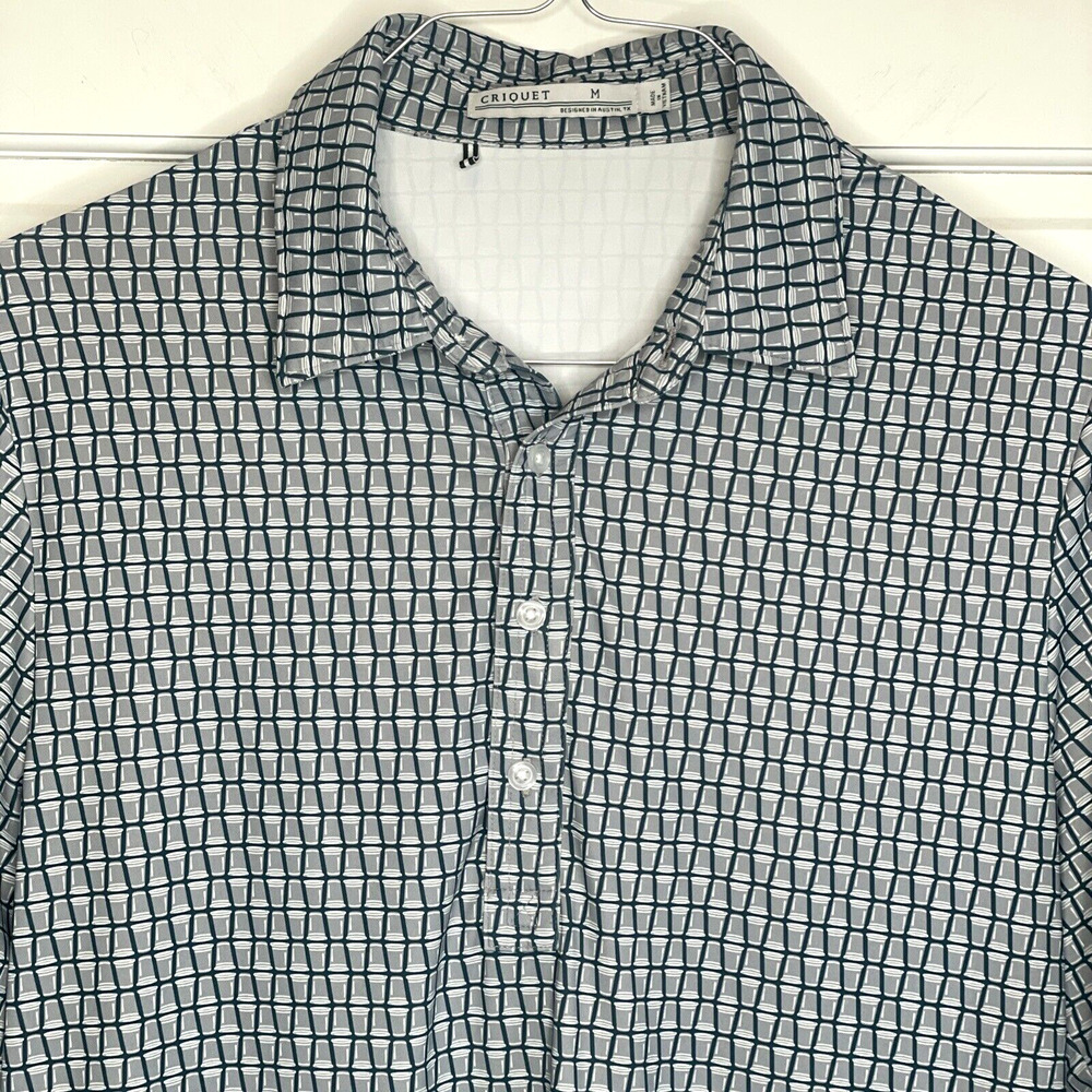 Criquet Men's Performance Golf Shirt Size M Preppy Outdoor Active Athleisure - Picture 2 of 11